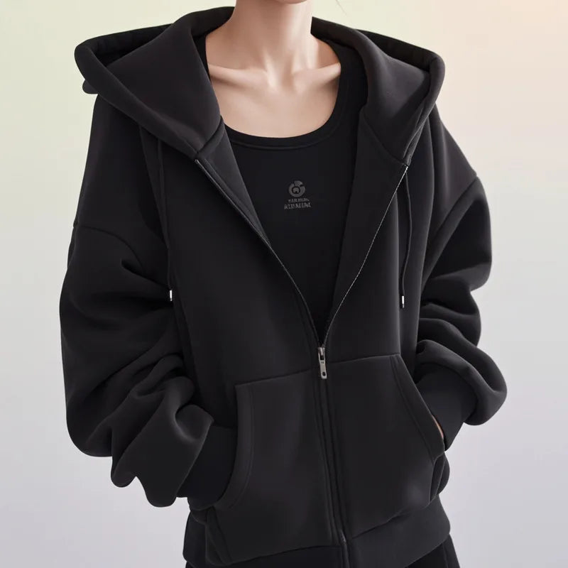 Grace | Women's Workout Hoodie - Color:Black;Size:S