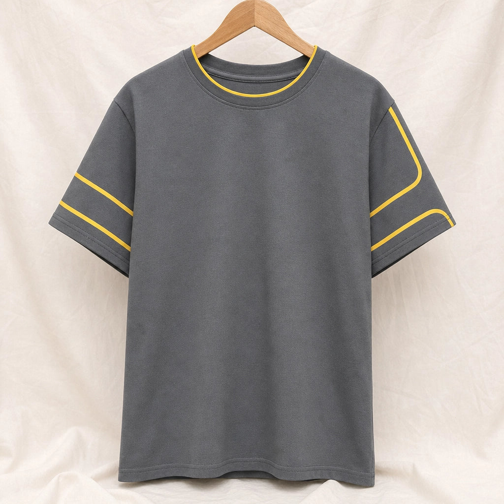 Kennedy Layered Oversized T-Shirt - Color:Gray;Size:S