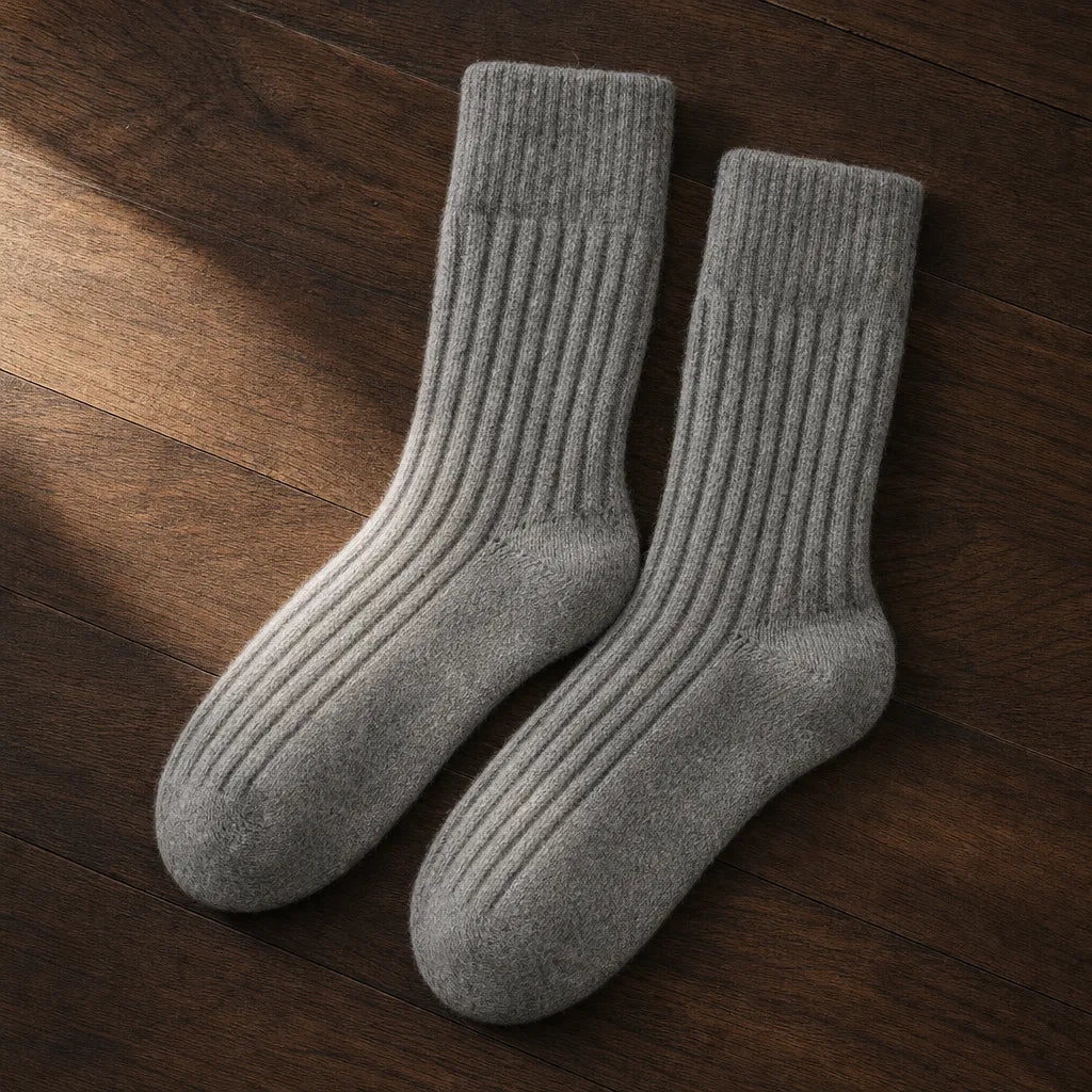 Halcyon Ribbed Socks - Color:Gray;Size:One Size