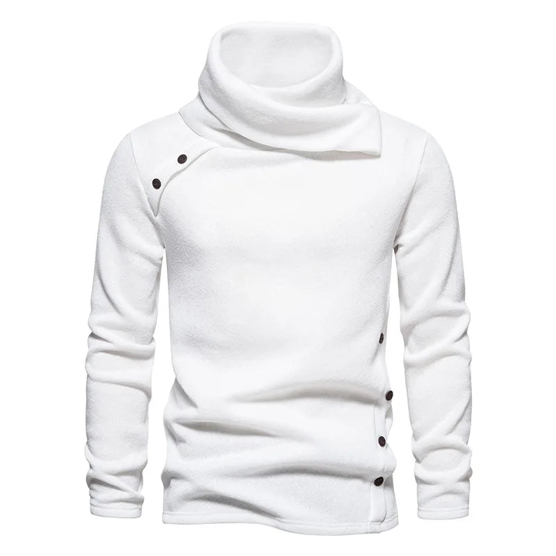 Hampshire | Men's Turtleneck Pullover  - Color:White;Size:XS
