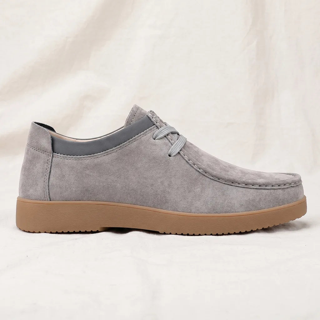 Men's Gray Hugh Leather Low Top Sneakers