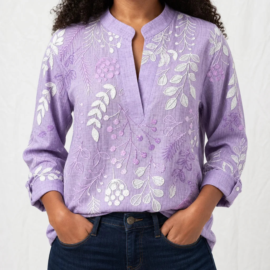 Hannah | Women's Blouse - Size:XS;Color:Purple
