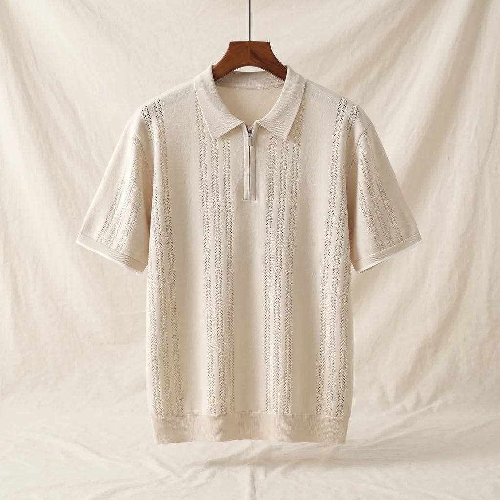 Harry Knit Polo Shirt - Color:Apricot;Size:S