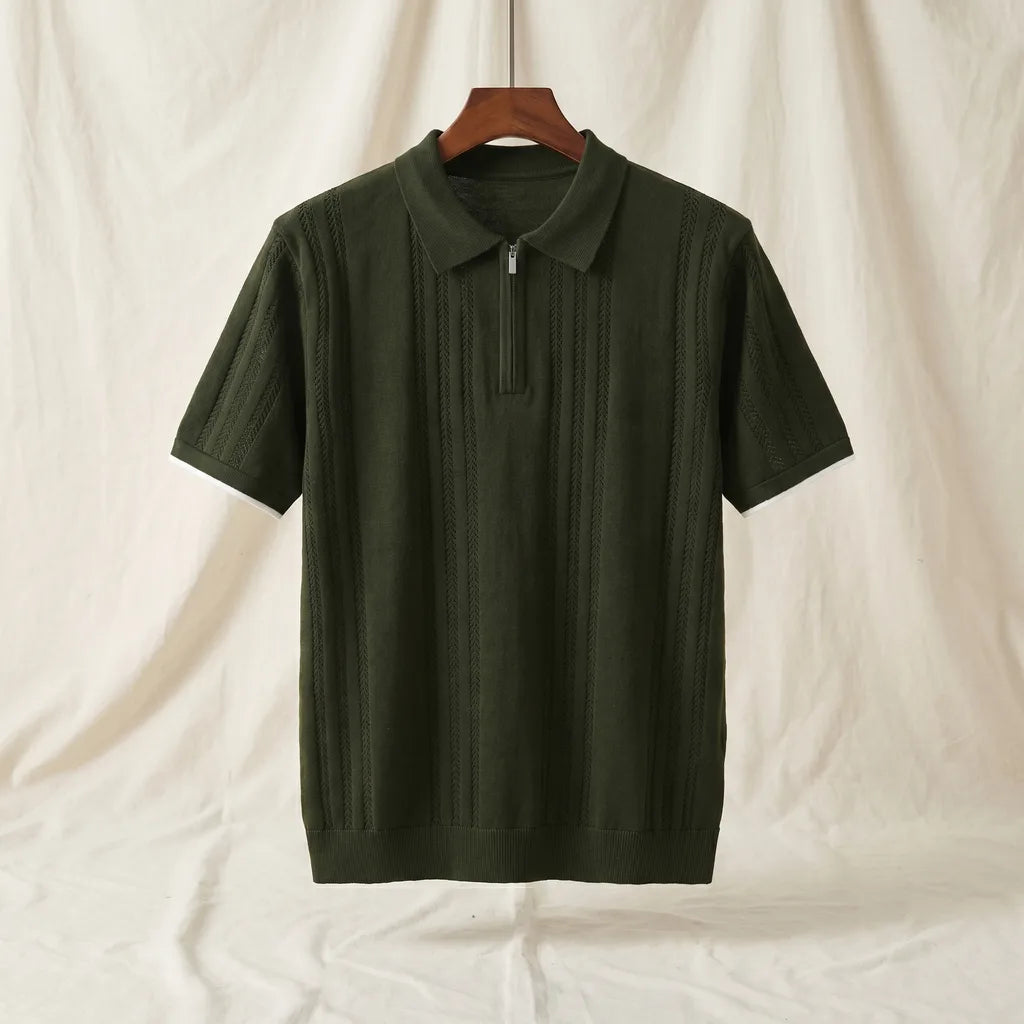 Harry Knit Polo Shirt - Color:Green;Size:S