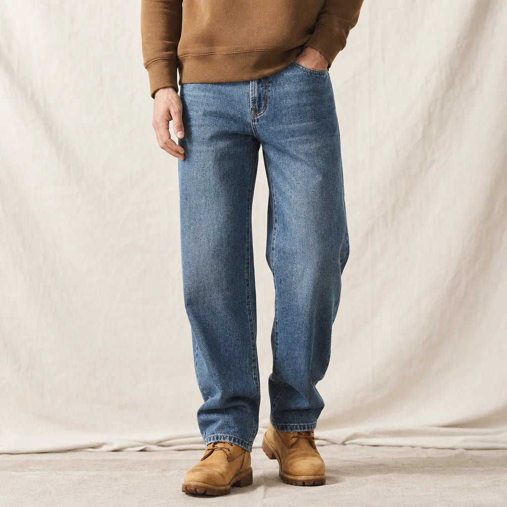 Hawthorne Washed Straight Jeans - Color:Blue;Size:S