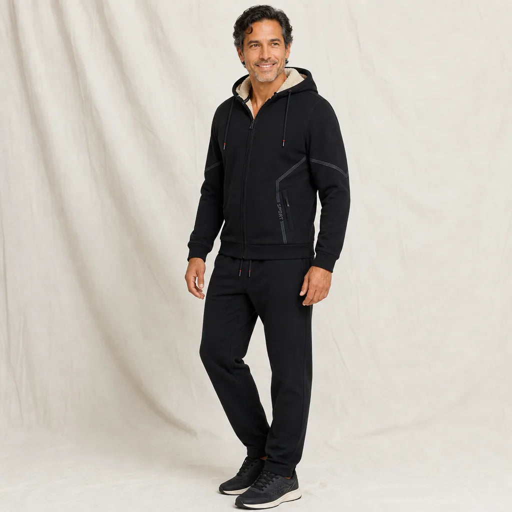 Men's Black Gabriela Sherpa Hoodie Set