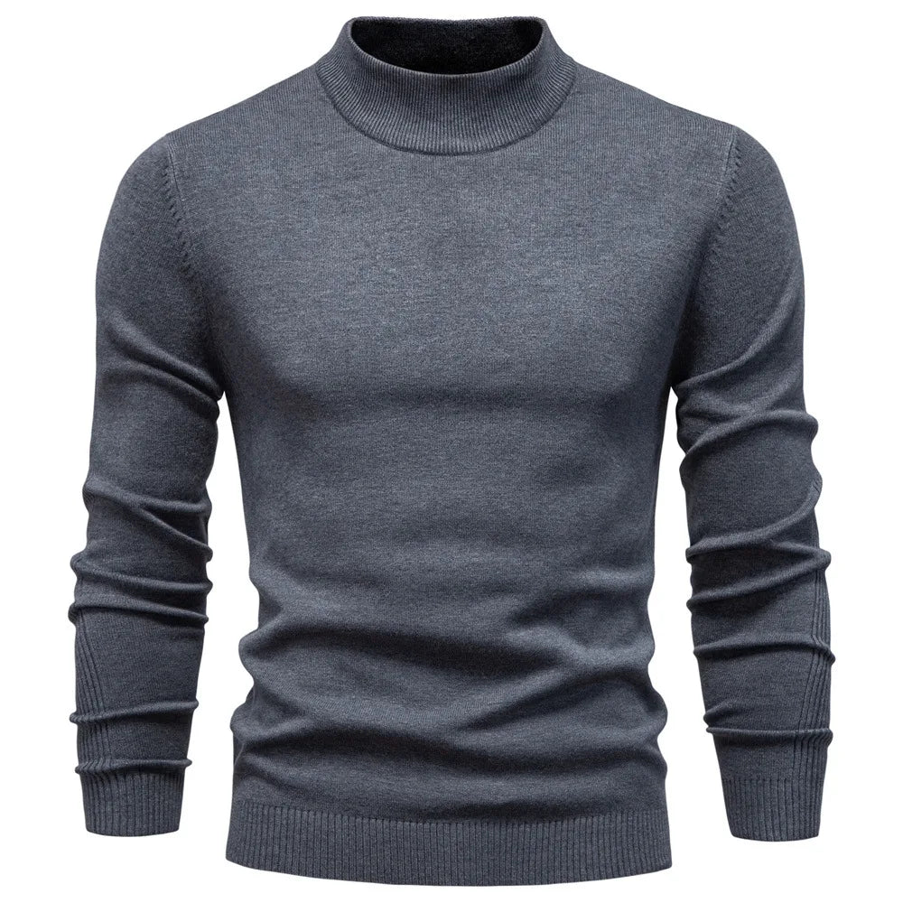 Haywood | Men's Turtleneck Knit Jumper - Size:S;Color:Dark Gray