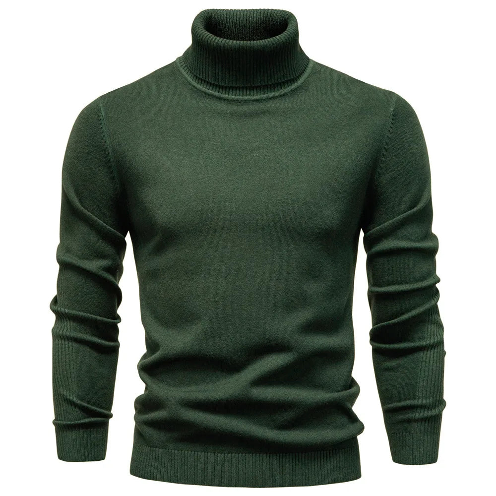 Haywood | Men's Turtleneck Knit Jumper - Size:S;Color:Green