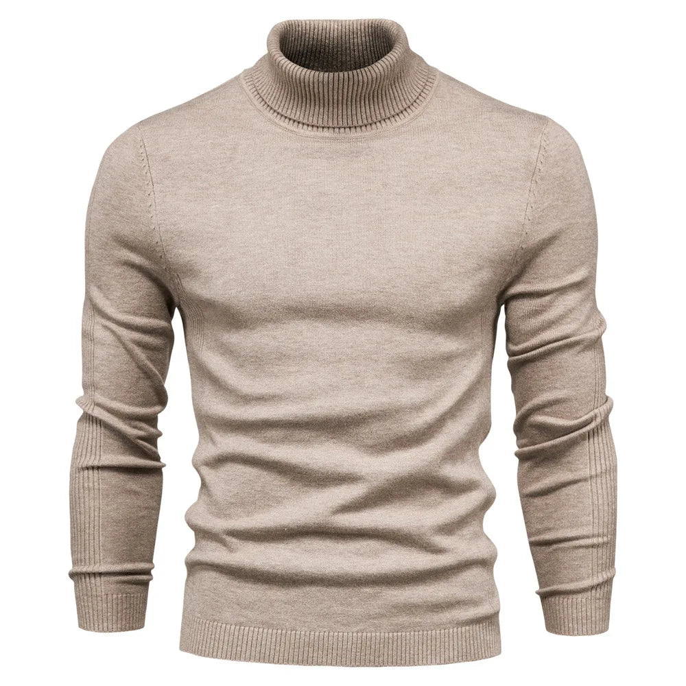 Haywood | Men's Turtleneck Knit Jumper - Size:S;Color:Khaki