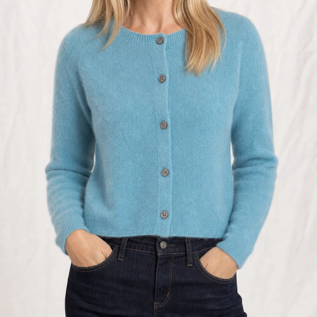Hazel Knit Cardigan - Color:Blue;Size:XS