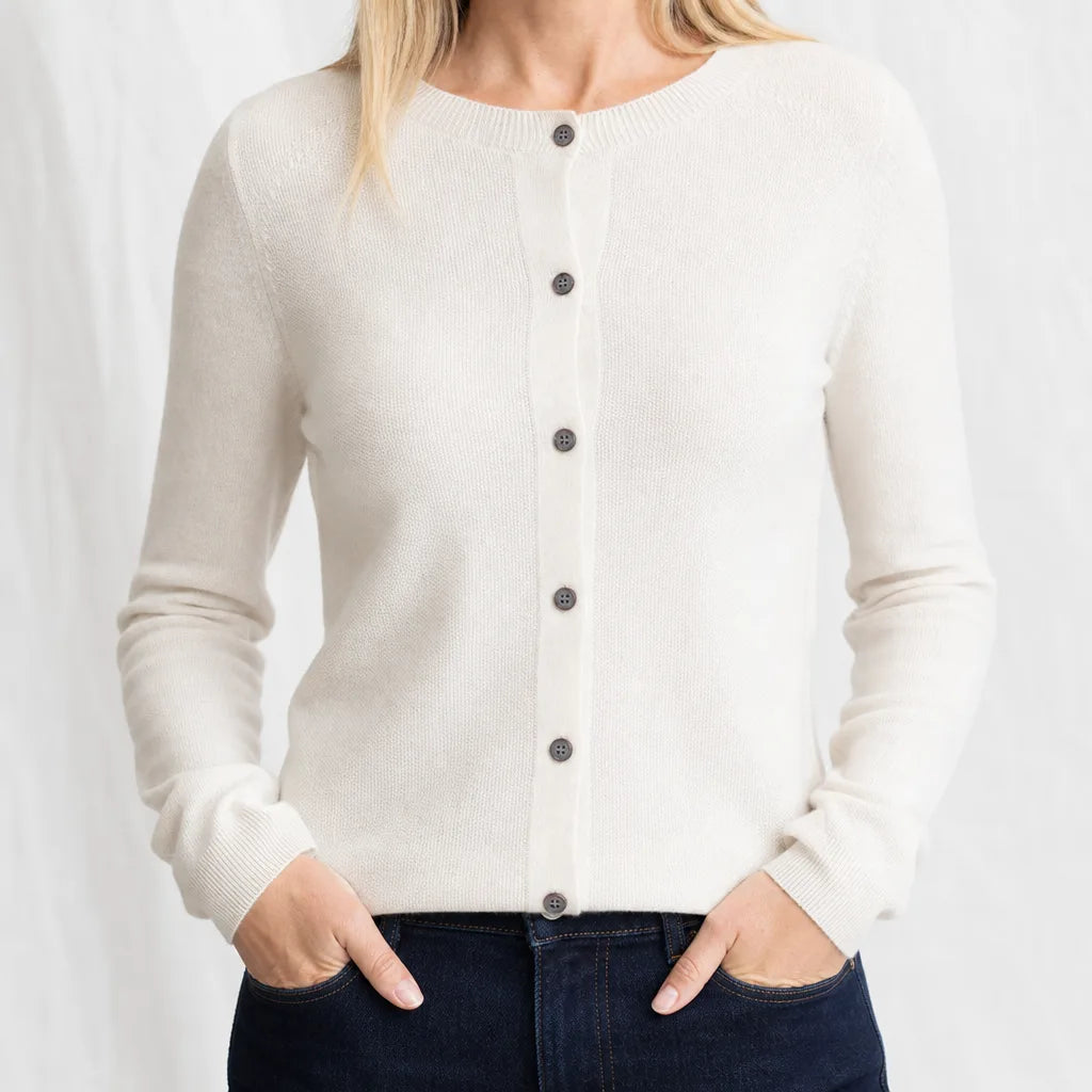 Hazel Knit Cardigan - Color:White;Size:XS