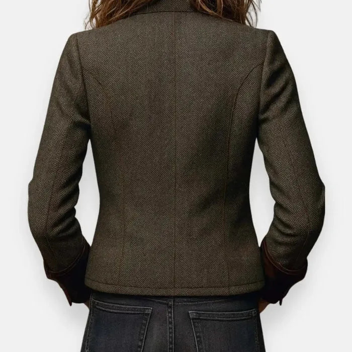 Women's Herringbone Tweed  Quilted Jacket4.jpg