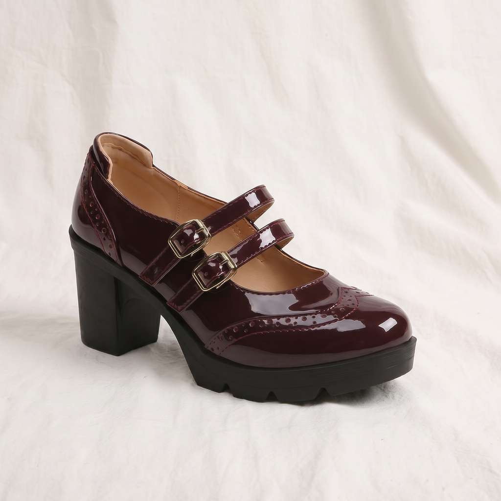 Clarissa | Womens Brogue Block Heels