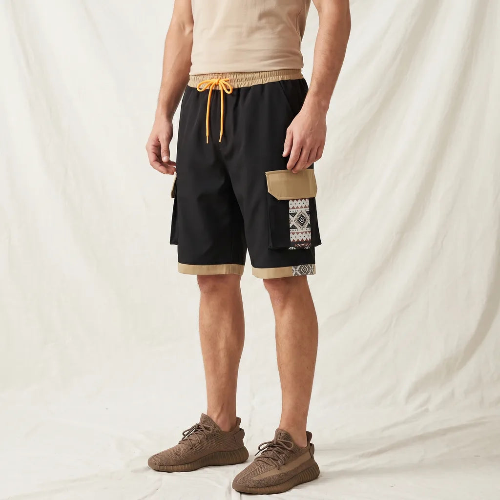 Men's Black Hobart Straight Cargo Shorts