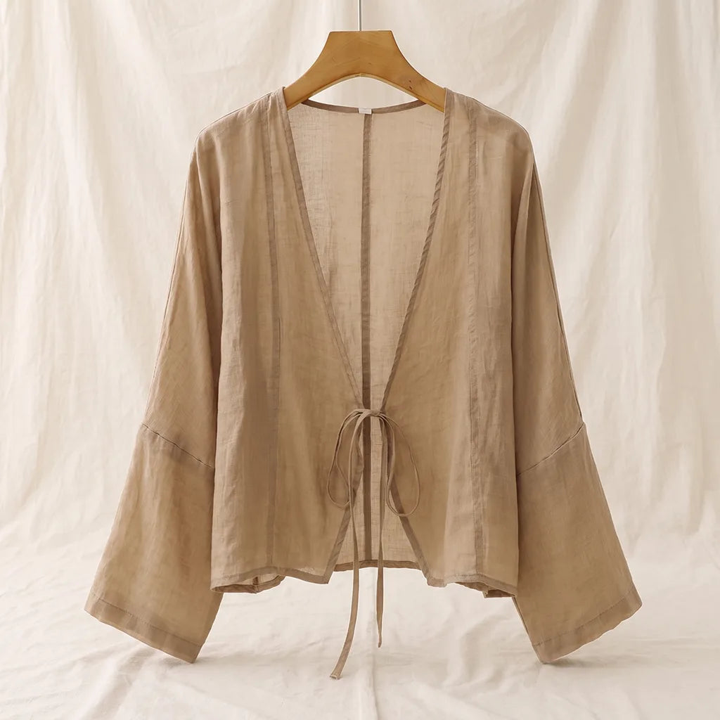 Women's Beige Hollister Tie Front Cardigan