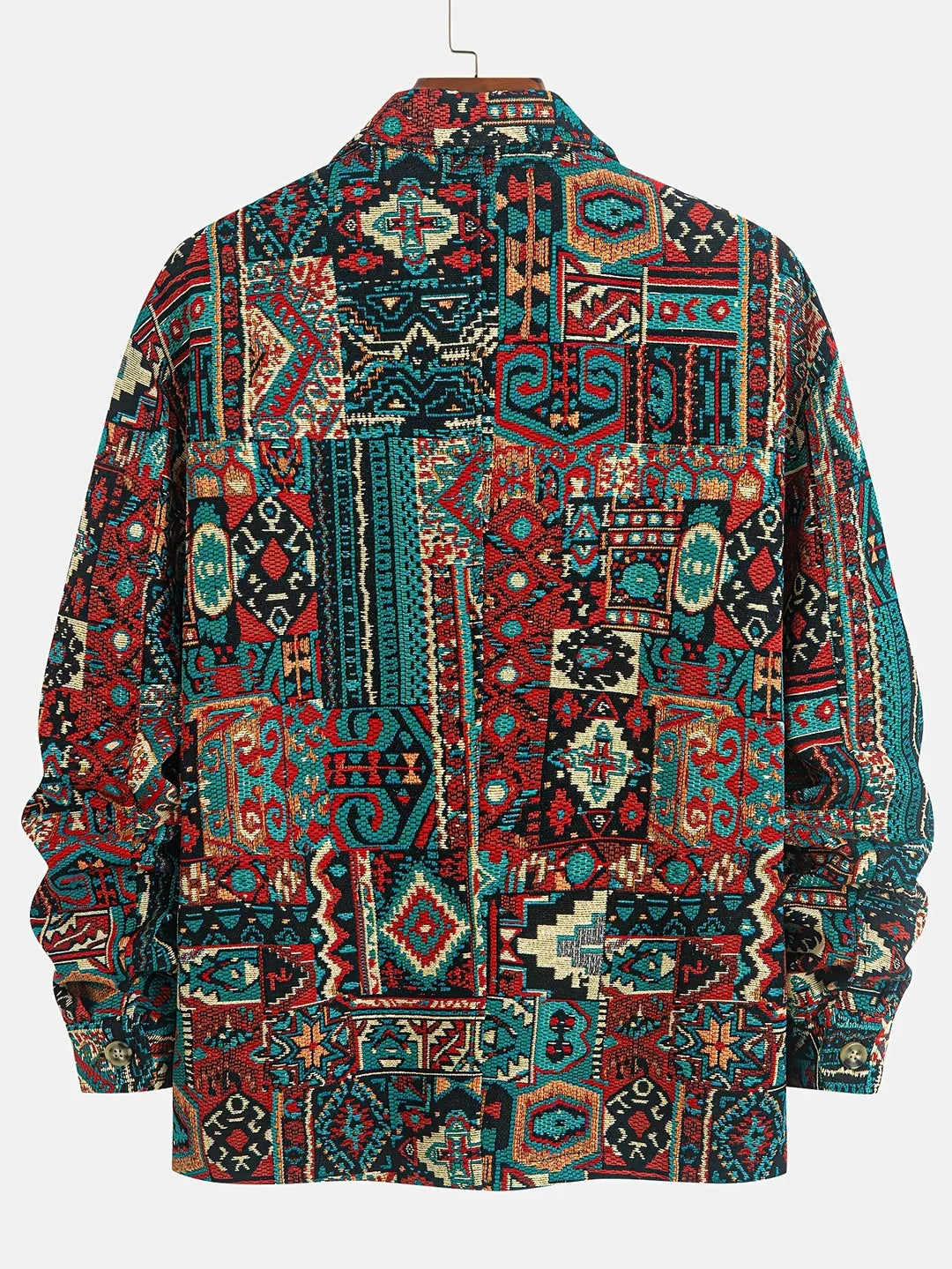 Men's Patterned Lapel Zip Jacket 2.webp
