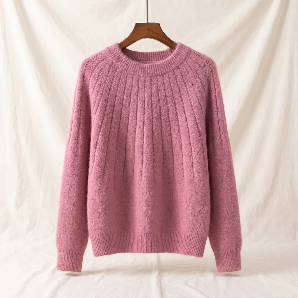 Ines | Women's Knitted Jumper - Color:Pink;Size:XS