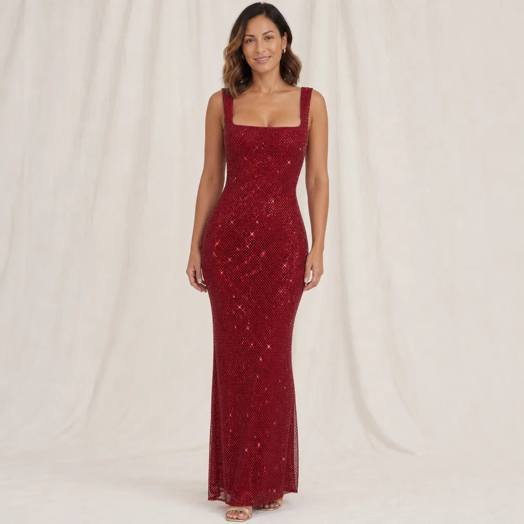 Iris | Women's Sequin Dress - Color:Red;Size:XS