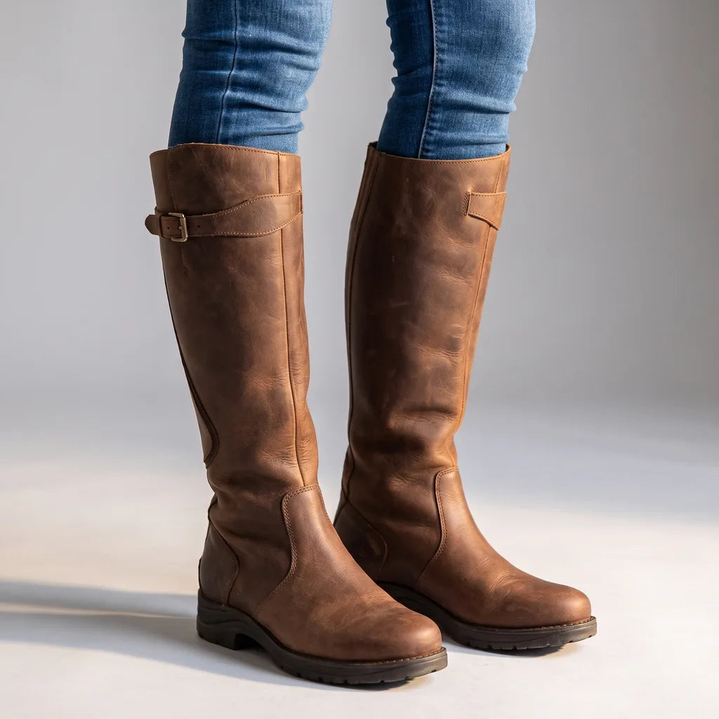 Isabel Knee High Boots - Color:Brown;Size:35