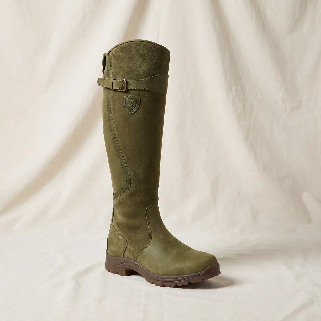 Women's Green Isabel Buckle Riding Boots