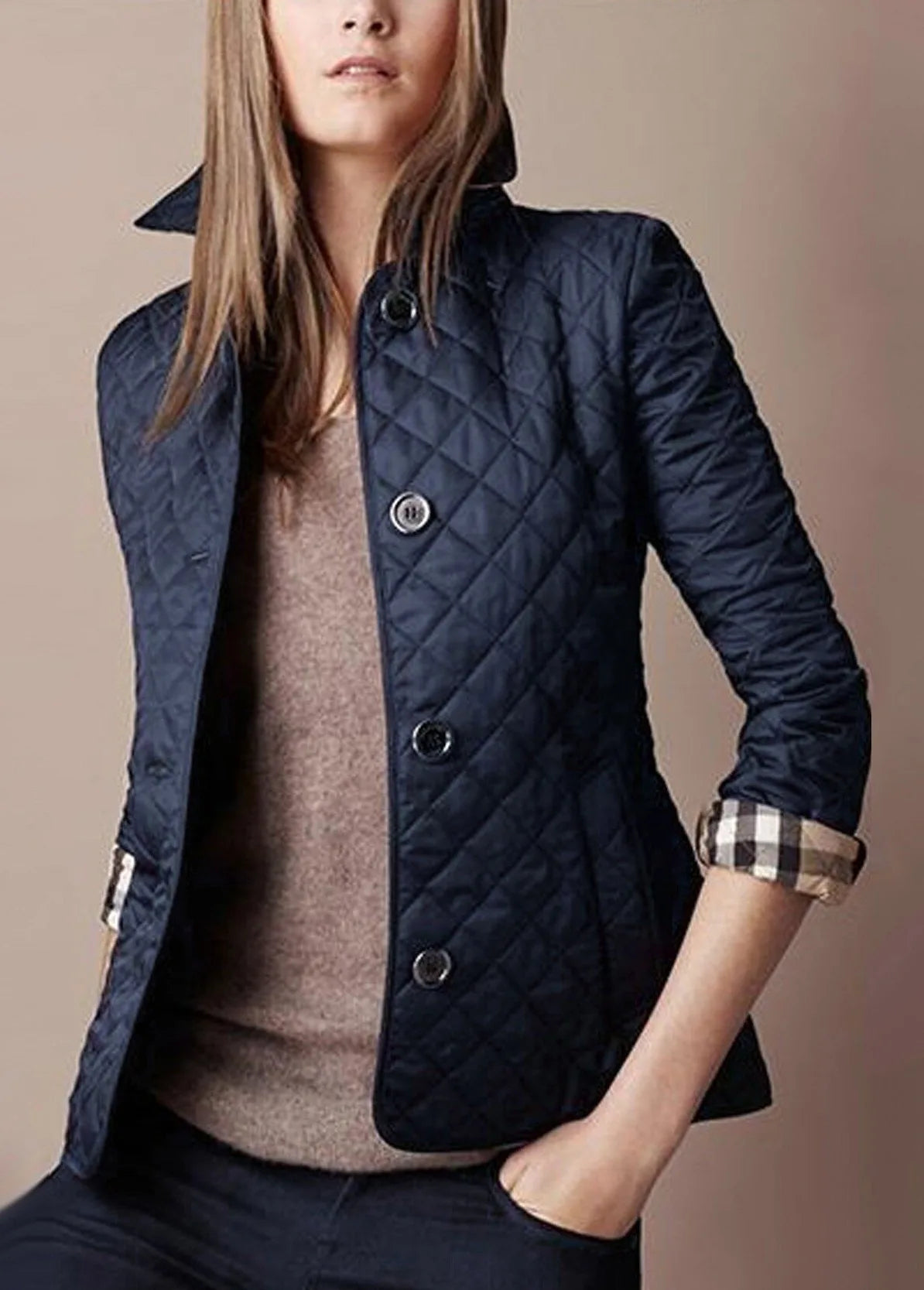 Isabel | Women's Lightweight Quilted Jacket  - Size:XS;Color:Navy Blue