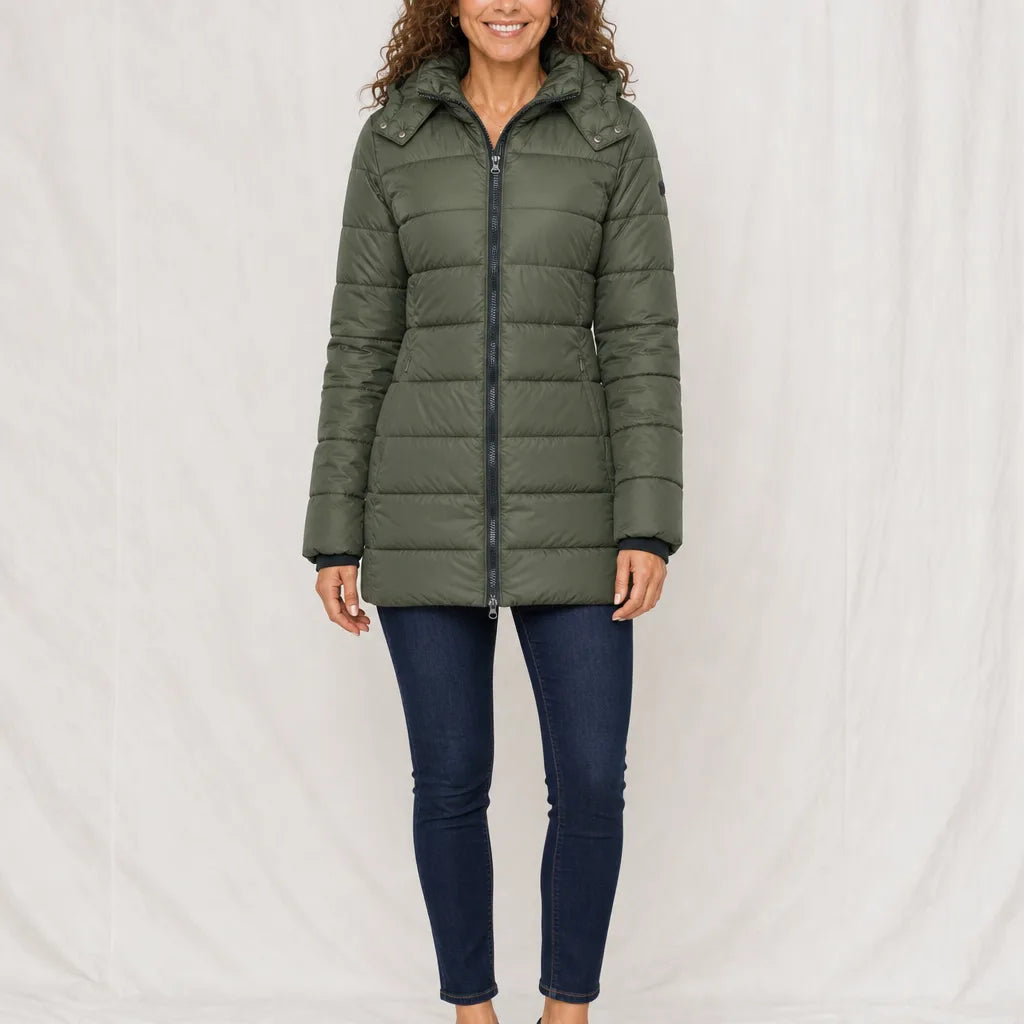 Women's Green Dalton Hooded Padded Coat