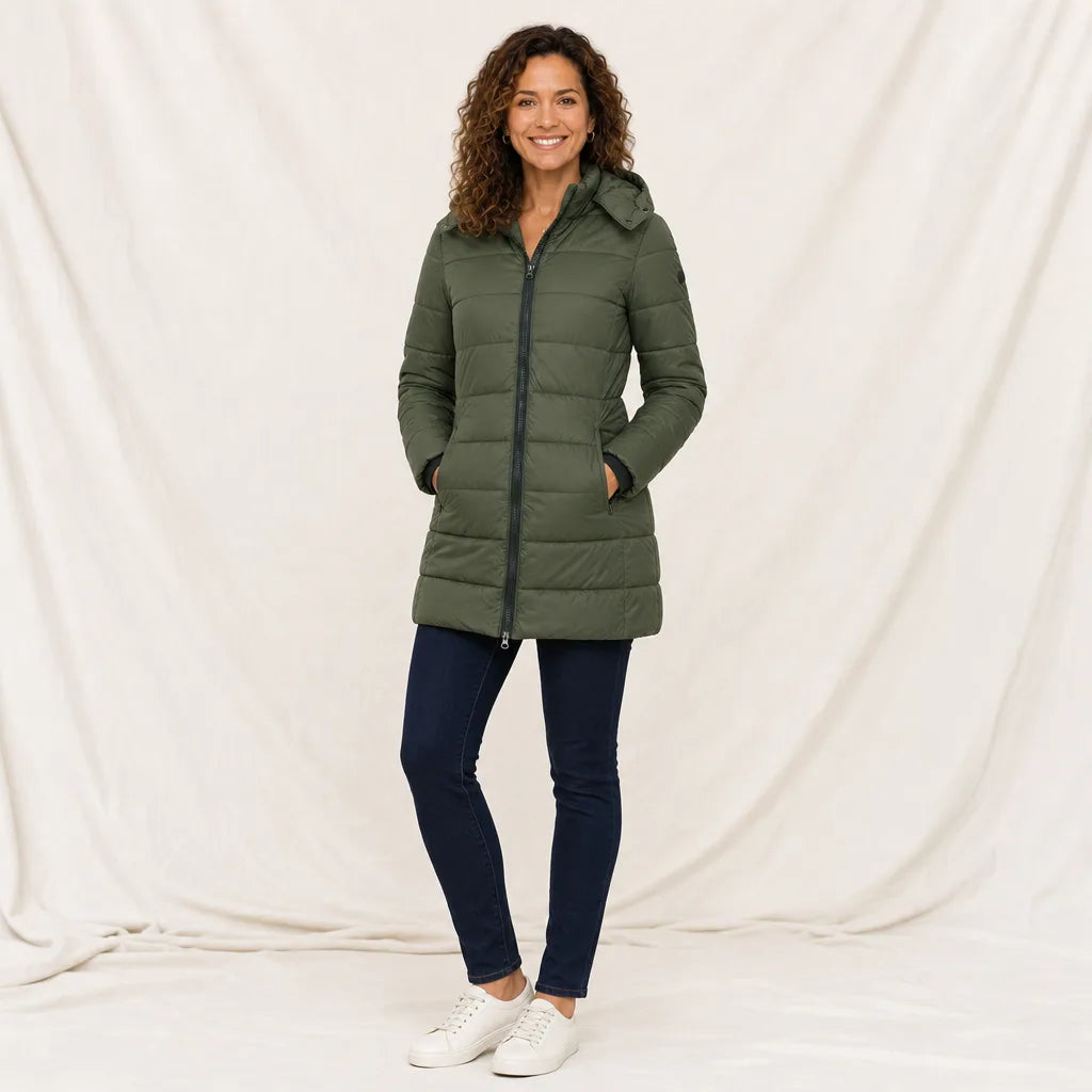 Women's Green Dalton Hooded Padded Coat