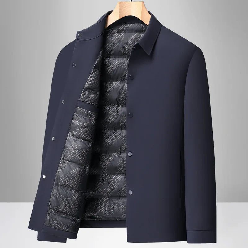 Jackson | Men's Formal Padded Winter Coat - Color:Navy Blue;Size:M