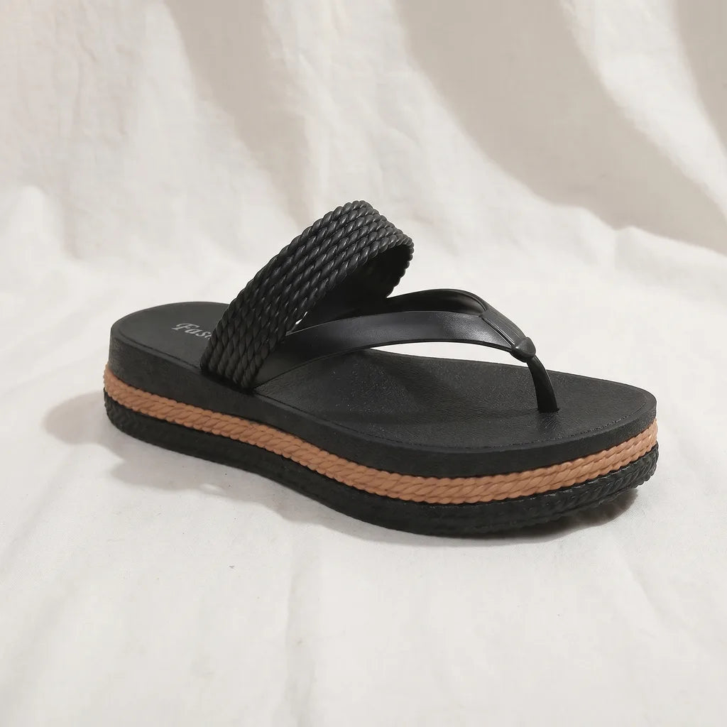Black Jonah Woven Platform Flip-Flops 3
