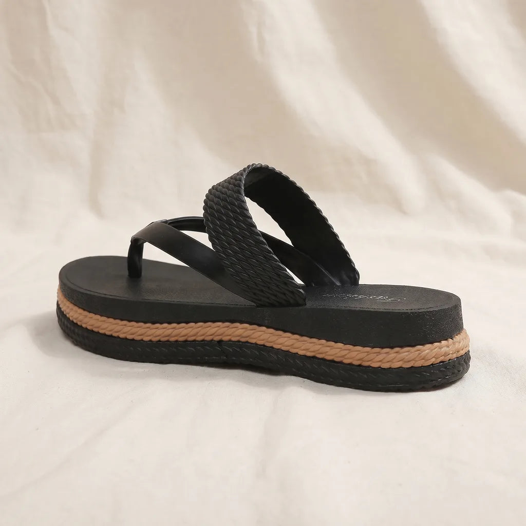 Black Jonah Woven Platform Flip-Flops 1
