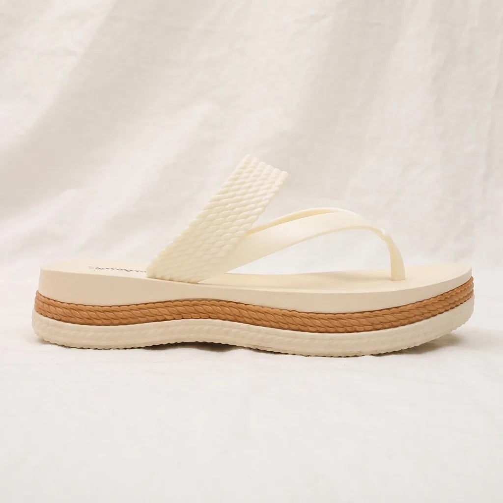 Jade Flip-Flops - Color:Off-White;Size:36