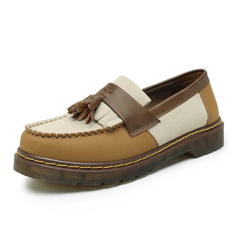 Women's White Brown Jane | Women's Leather Orthopedic Loafers (Copy)