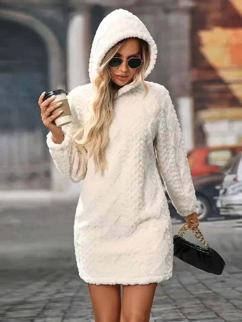 Women's Hooded Plush Midi Dress.jpg