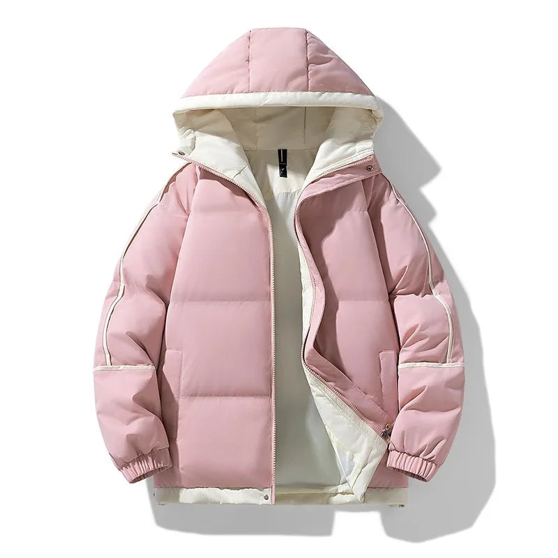 Jefferson | Men's Hooded Padded Winter Jacket - Color:Pink;Size:M