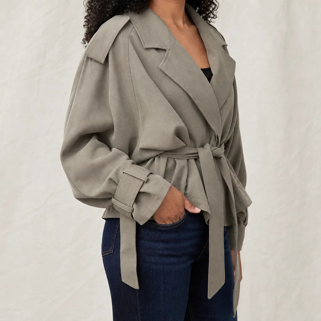 Women's Green Corwin Belted Trench Coat