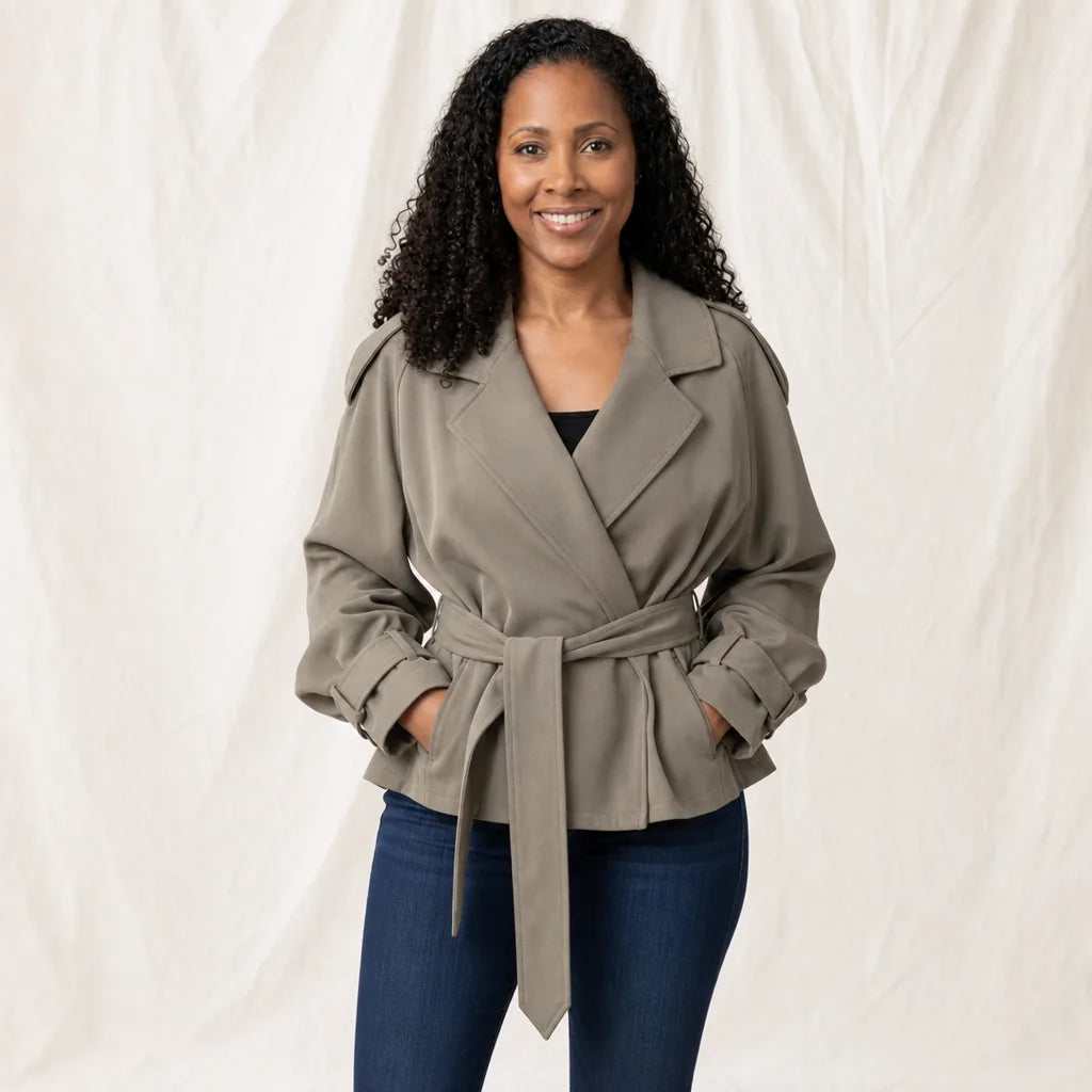 Women's Green Corwin Belted Trench Coat