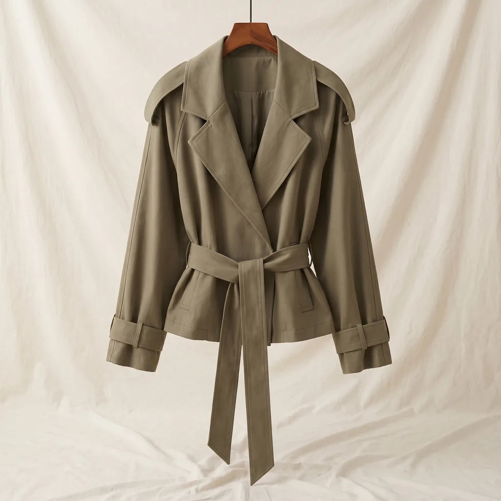 Women's Green Corwin Belted Trench Coat
