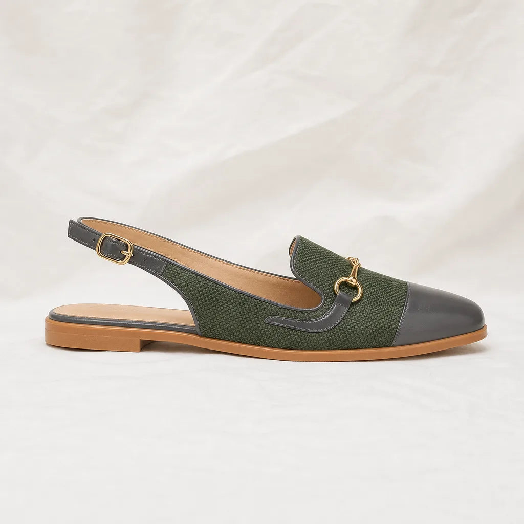 Jessa Canvas Slingback Flats - Color:Space Gray;Size:35