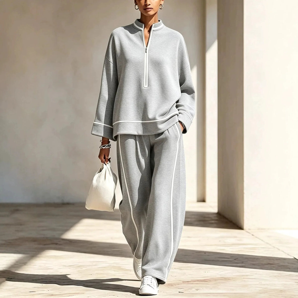 Julissa | Women's Half-Zip Tracksuit - Grey