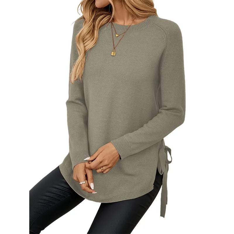 June | Women's Relaxed Longline Jumper - Color:Grey;Size:XS