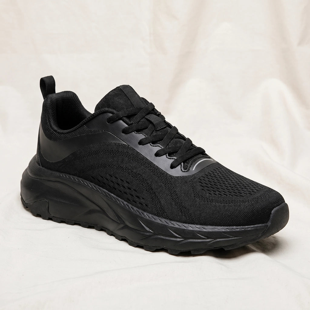 Juniper Wide Fit Mesh Sneakers - Color:Black;Size:38