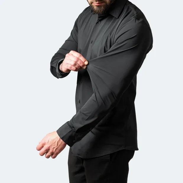 Juno Slim Stretch Shirt - Color:Black;Size:XXS