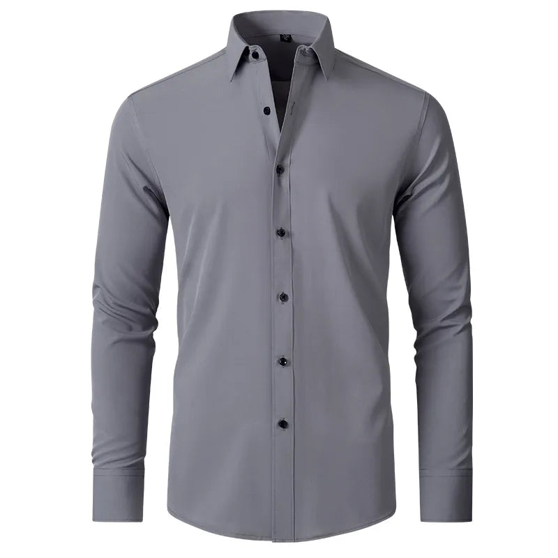 Juno Slim Stretch Shirt - Color:Grey;Size:XXS