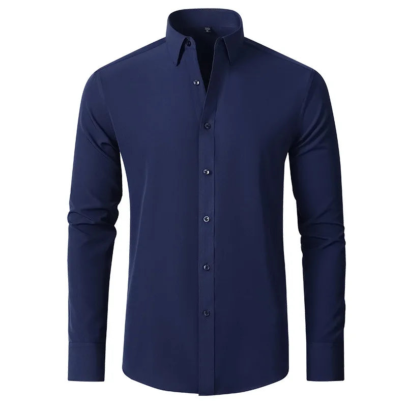 Juno Slim Stretch Shirt - Color:Navy Blue;Size:XXS