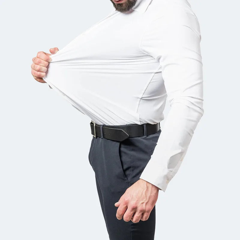 Juno Slim Stretch Shirt - Color:White;Size:XXS