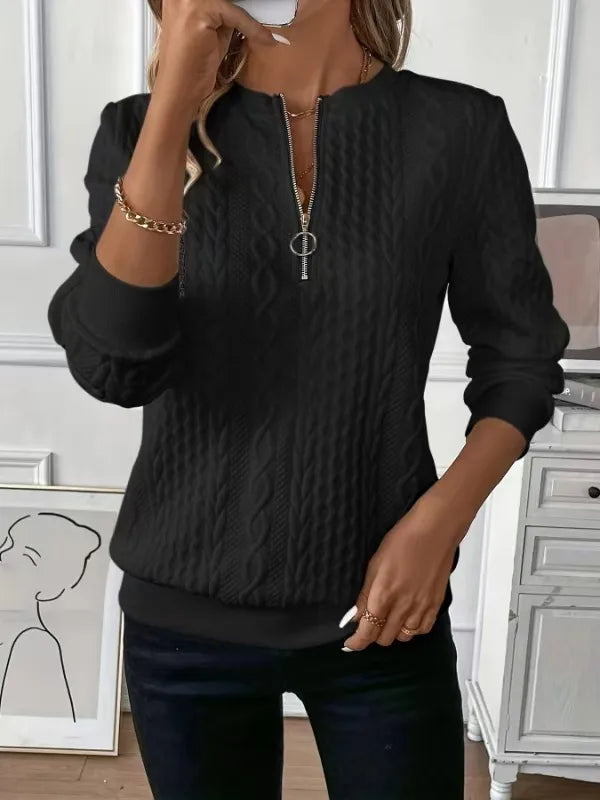 Kayleigh | Women's Knitted Jumper  - Color:Black;Size:XS