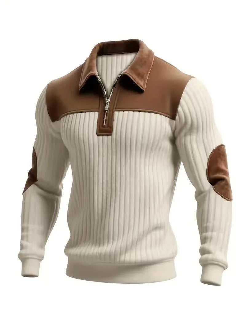 Kellogg | Men's Quarter Zip Pullover  - Color:Beige;Size:XS