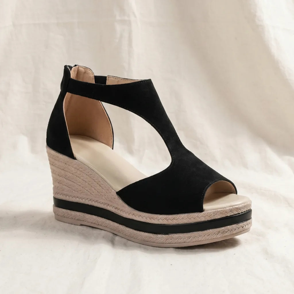 Women's Black Kimmie Platform Open Toe Sandals