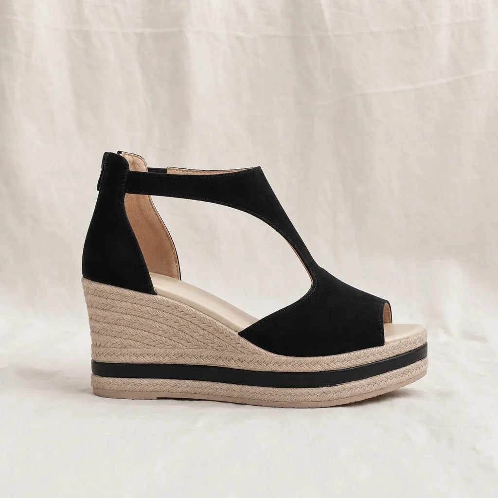 Women's Black Kimmie Platform Open Toe Sandals