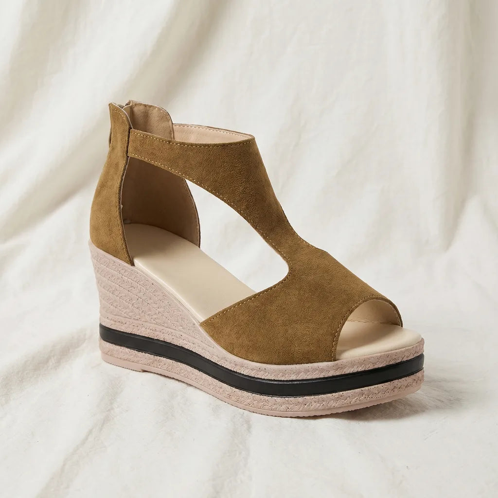 Camel Worthington Platform Peep-Toe Sandals 1